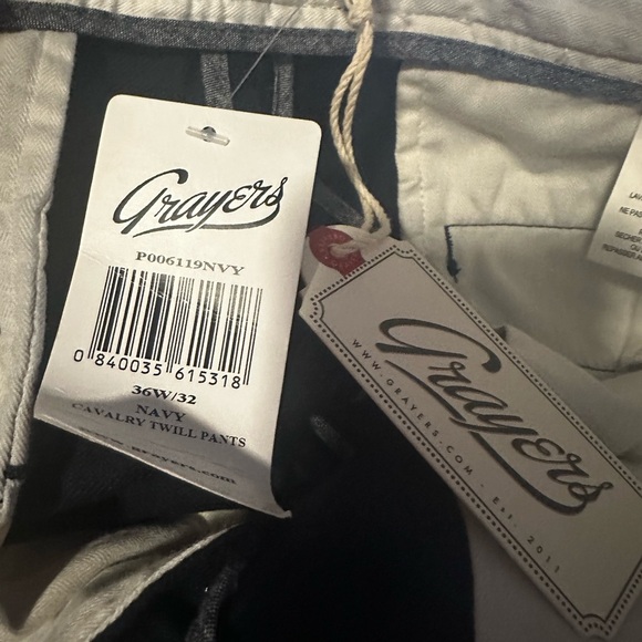 Grayers Calvary Twill Navy Pants 36 x 32 - Picture 5 of 5